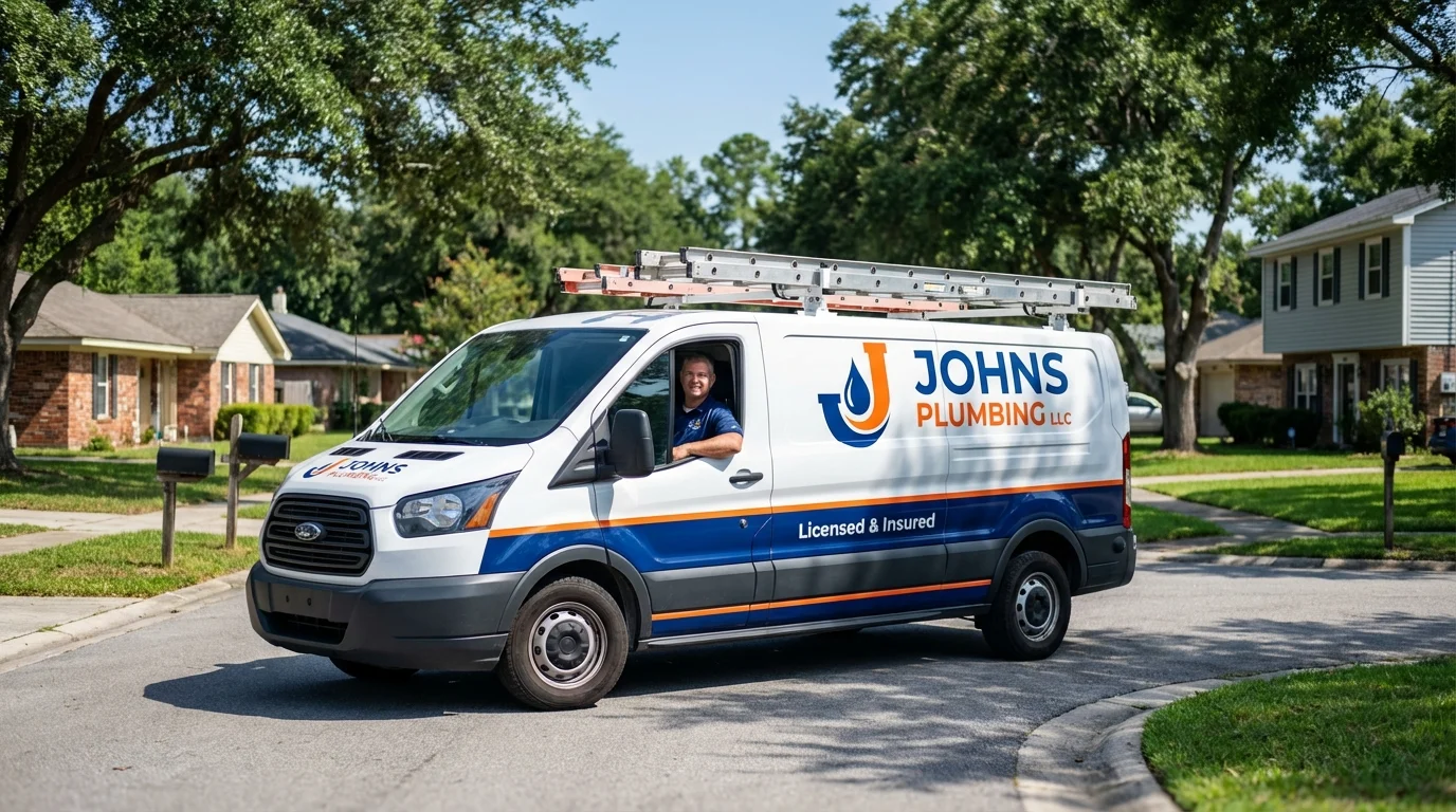 Johns Plumbing LLC service van in Westmoreland, TN